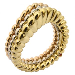 tri-color gold free form band